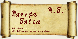 Marija Balta vizit kartica